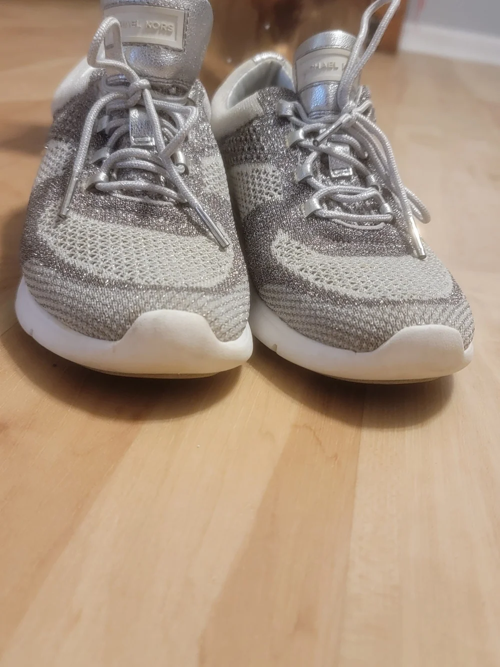 Michael Kors Silver Metallic Sneakers – Women’s 7.5 / EU 38